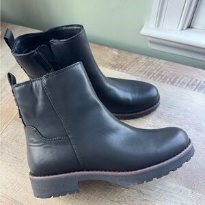 Black Leather Ankle Boots